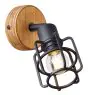 Brilliant Gwen Applique Murale Métal Bois Noir | Convient pour 1x E14