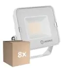 Lot 8x Ledvance Projecteur LED Compact Blanc 20W 2000lm 100D - 840 Blanc Froid | IP65 - Symétrique 
